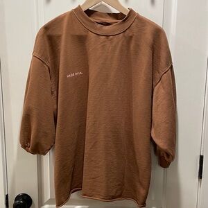 Left on Friday Sports & Rec Oversized Sweatshirt Tan